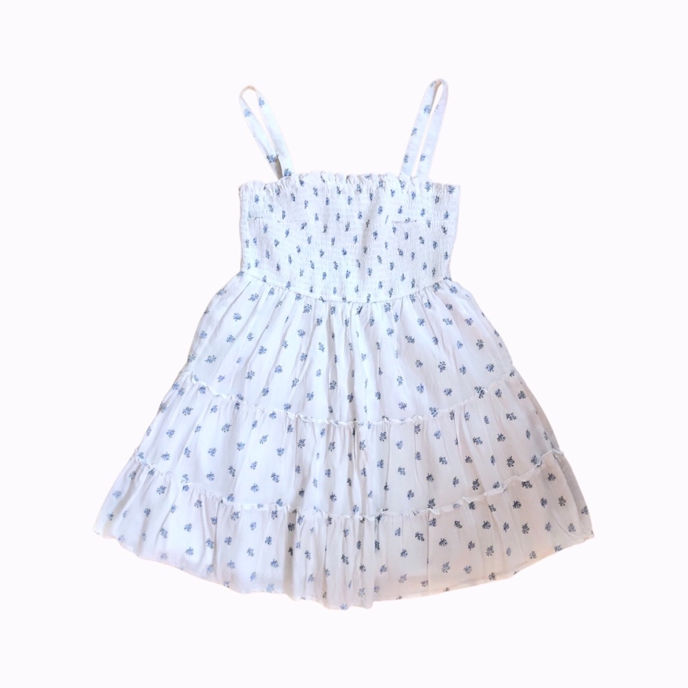 Hollister White Dress with Blue Floral Pattern
